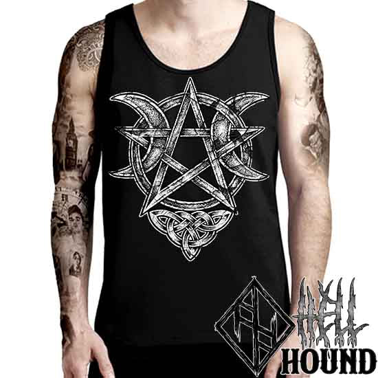 Crescent Moon Pentagram - Hellhound Men's Tank