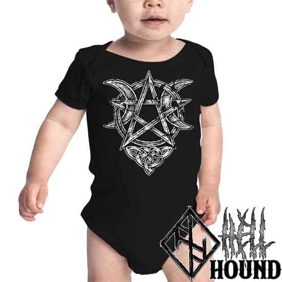 Crescent Moon Pentagram - Hellhound Baby Romper