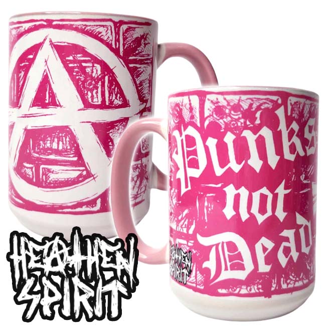 Punks Not Dead Pink Heathen Spirit Large Mug