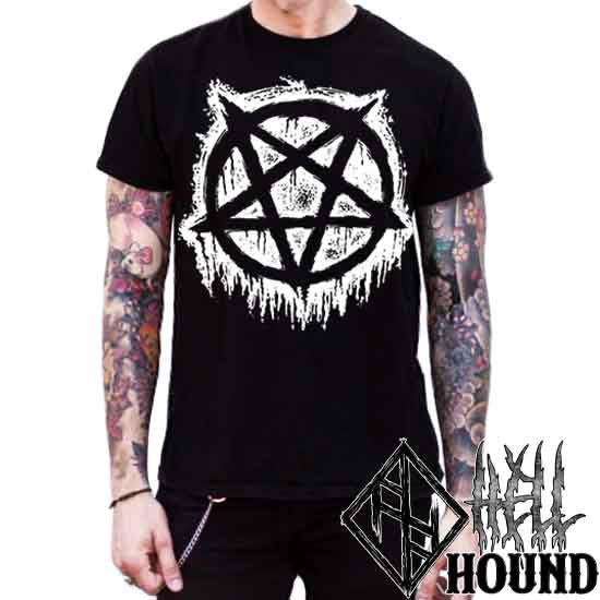Inverted Pentagram - HellHound Men's T-Shirt