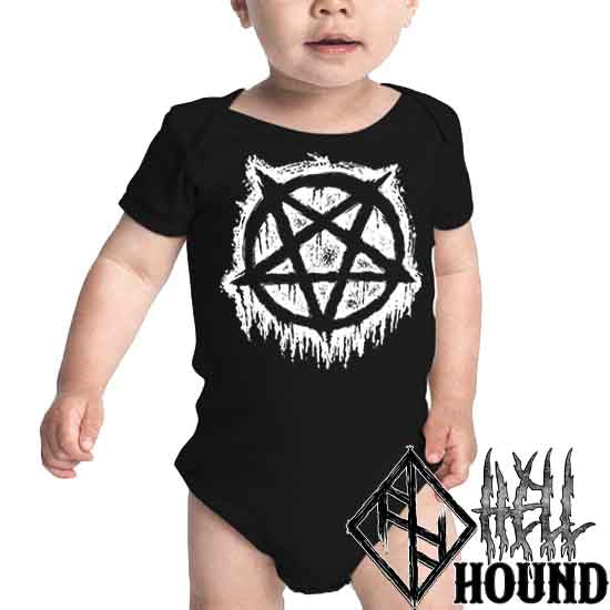 Inverted Pentagram - Hellhound Baby Romper