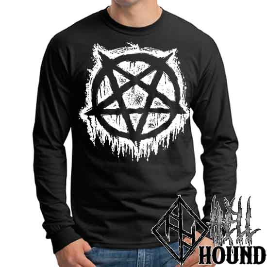 Inverted Pentagram - Hellhound Men's Long Sleeve T-Shirt
