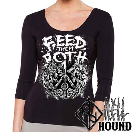 Viking Wolves Feed Them Both - Hellhound Women's 3/4 Sleeve