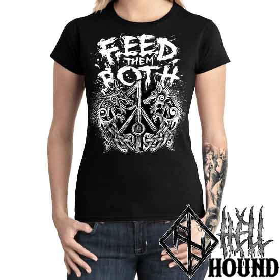 Viking Wolves Feed Them Both - Hellhound Women's T-Shirt