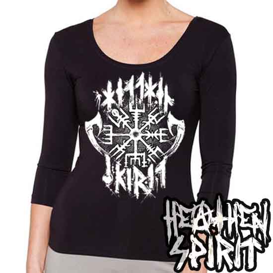 Vegvisir Battle Axe - Hellhound Women's 3/4 Sleeve