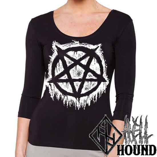 Inverted Pentagram - Hellhound Women's 3/4 Sleeve