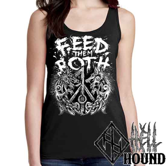Viking Wolves Feed Them Both - Hellhound Women's Tank Top