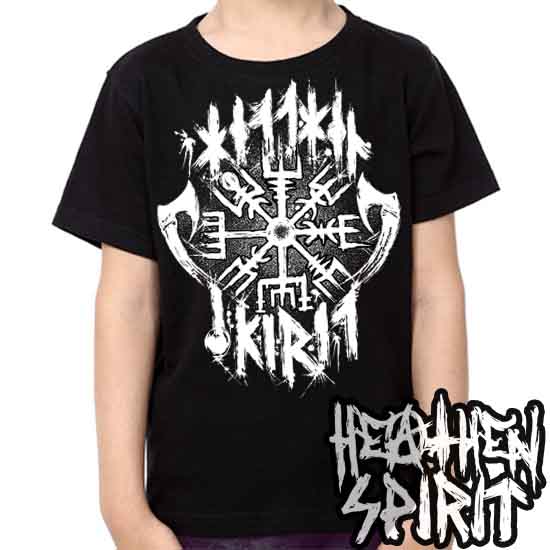 Vegvisir Battle Axe - Hellhound Unisex Kid's T-Shirt