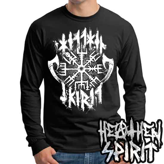 Vegvisir Battle Axe - Hellhound Men's Long Sleeve T-Shirt