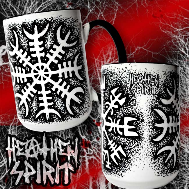 Viking Compass Helm Of Awe Heathen Spirit Large Mug