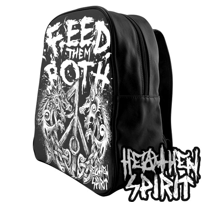 Viking Wolves Feed Them Both Mini Back Pack
