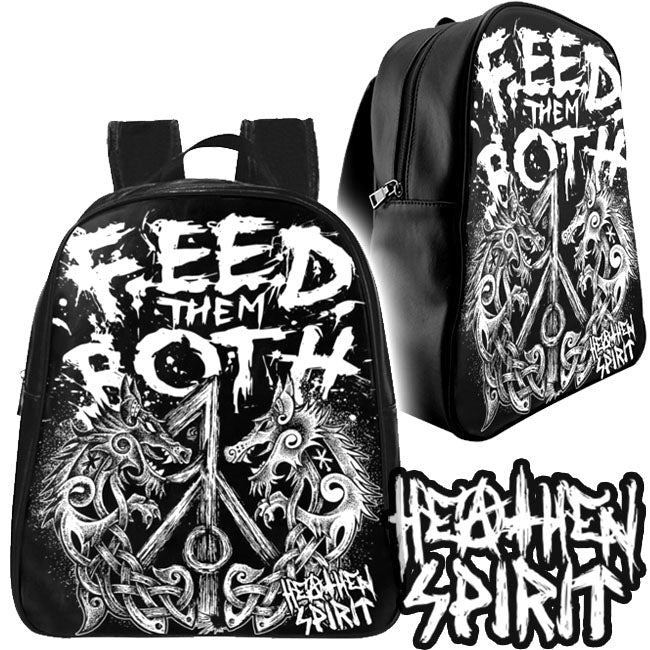 Viking Wolves Feed Them Both Mini Back Pack