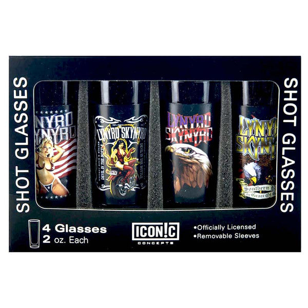 Lynyrd Skynyrd Shot Glass 4 Pc Set In Tin